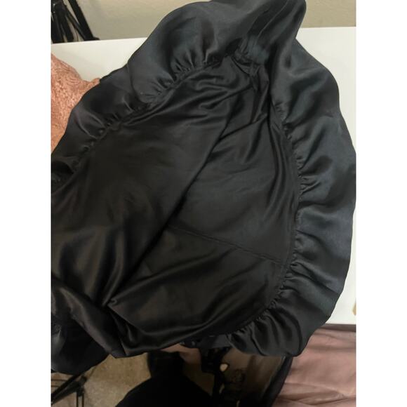 Women’s Fancy Pink Lace Top with Black Balloon Mini Skirt Dress Party Cocktail - Picture 4 of 8